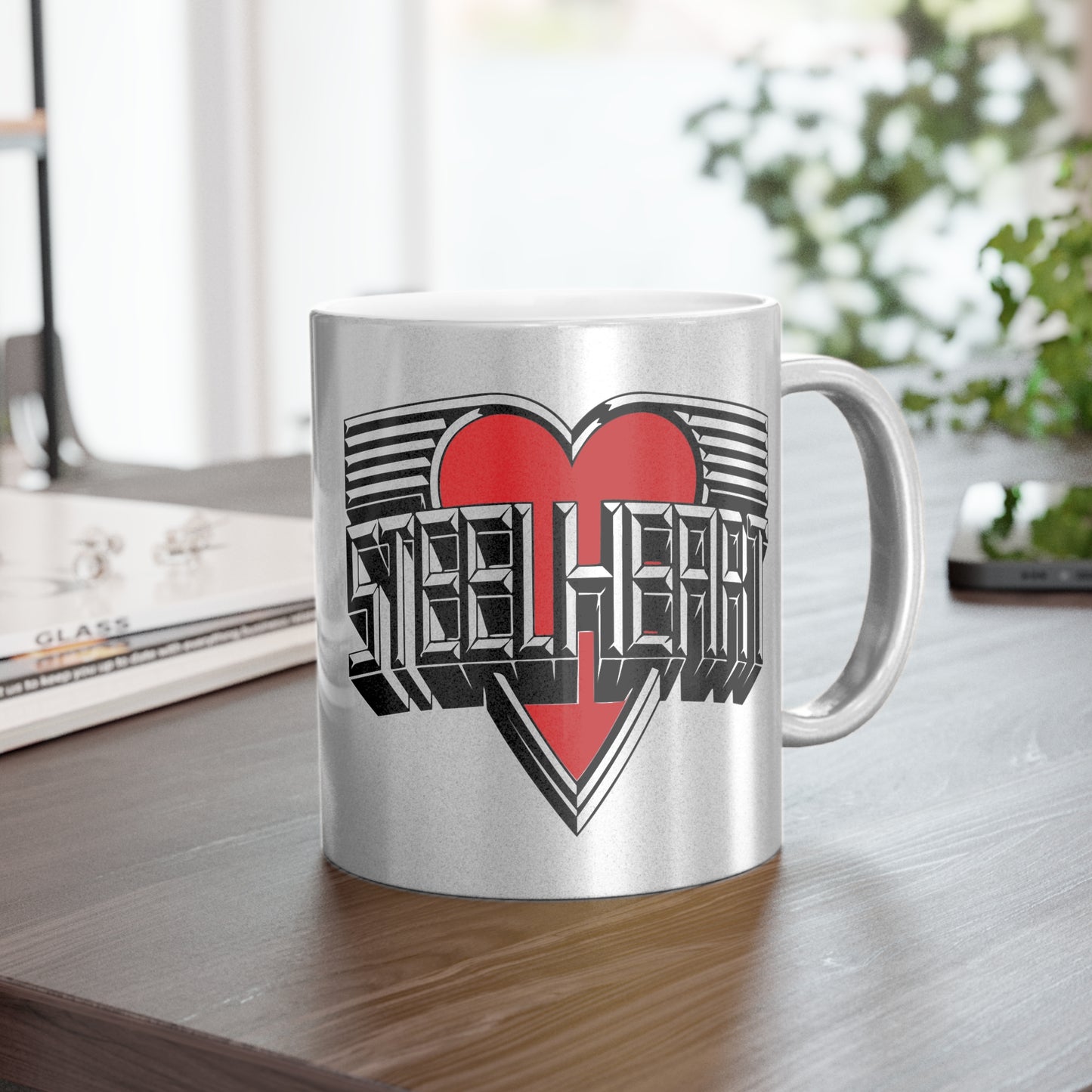 11oz Metallic Silver Mug - Vintage Logo