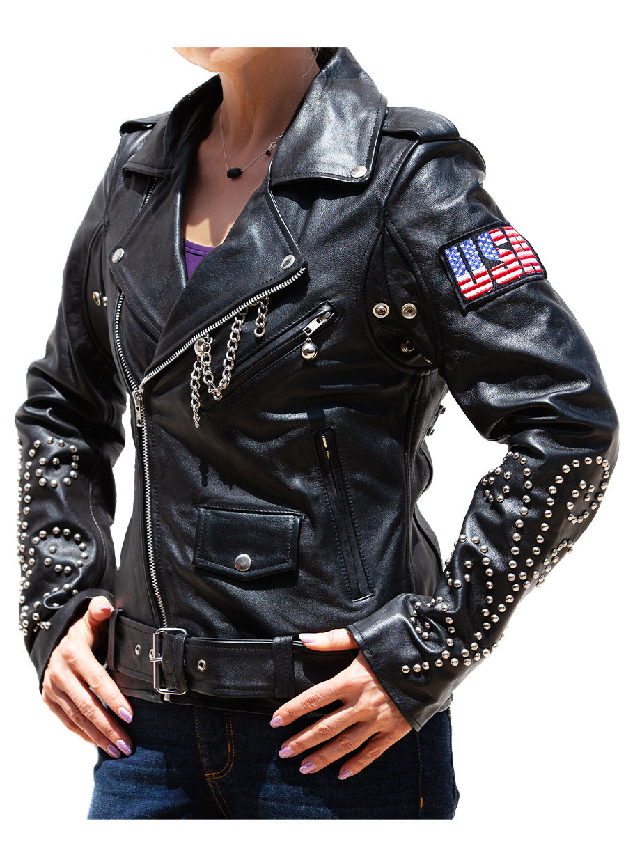 Modern Ribbed Women Leather Jacket-Black – TheLongVoyage