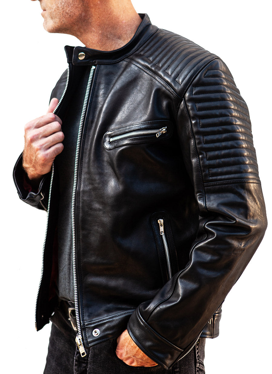 Men's Boxy Fit Faux Leather Biker Jacket | Boohoo UK